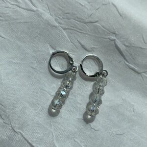 Elegant Clear Crystal Drop Earrings
